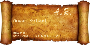 Andor Roland névjegykártya